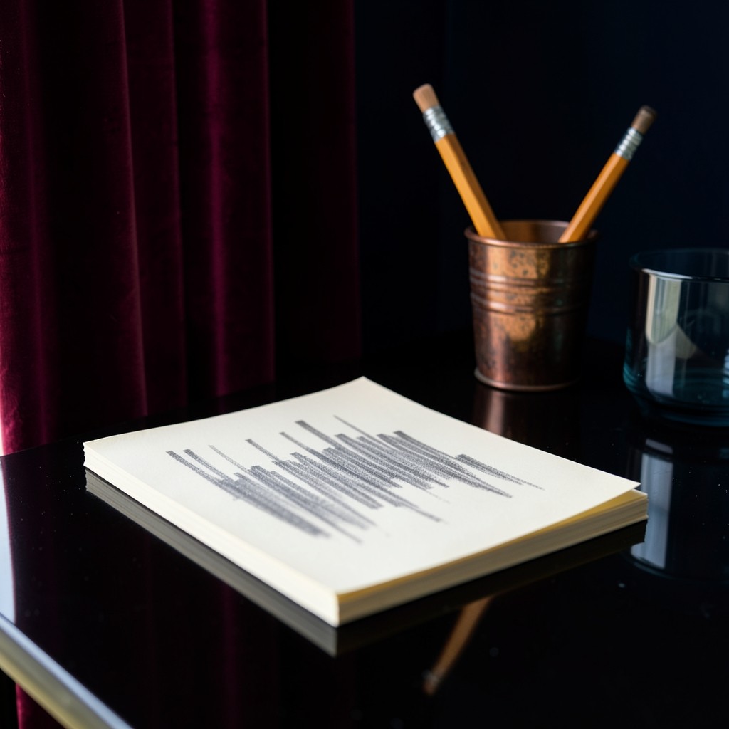 A short stack of opening chart sheets on a lacquered table in early daylight